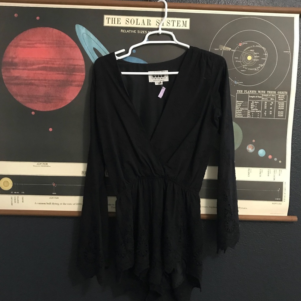 Stone Cold Fox Black Long-sleeve Romper